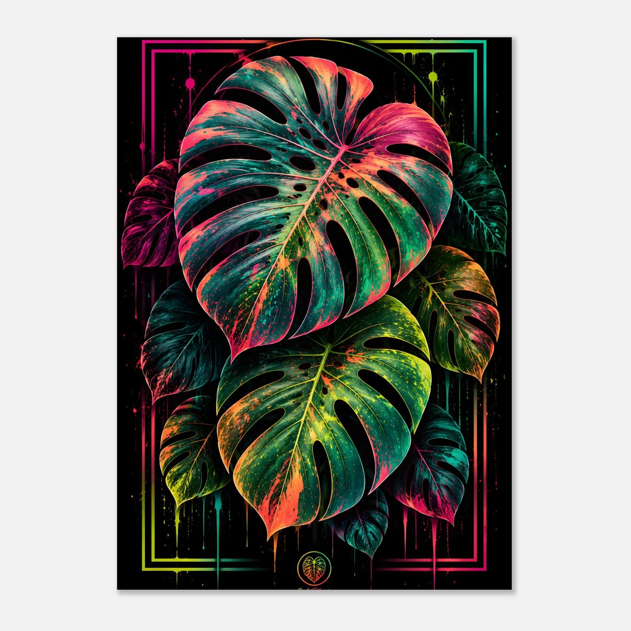 Monstera Giclée Fine-Art-Print als moderne tropische Wanddekoration.