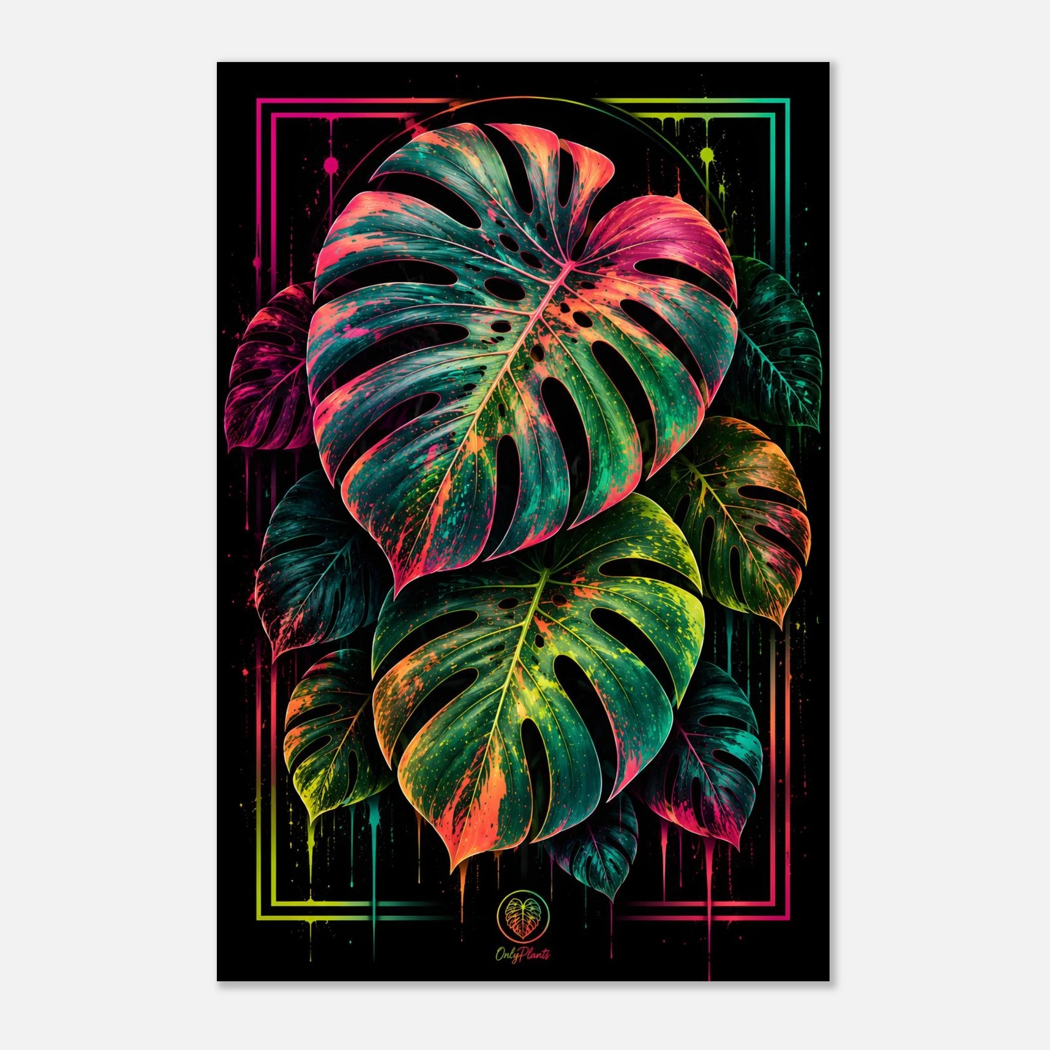 Monstera Poster mit großem tropischem Blattmotiv als moderne Botanical Wall Art.